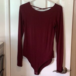 Burgundy Long Sleeve Bodysuit